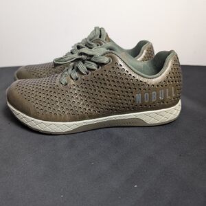 NOBULL Shoes Moss Leather Trainers Perforated Green sz 6.5